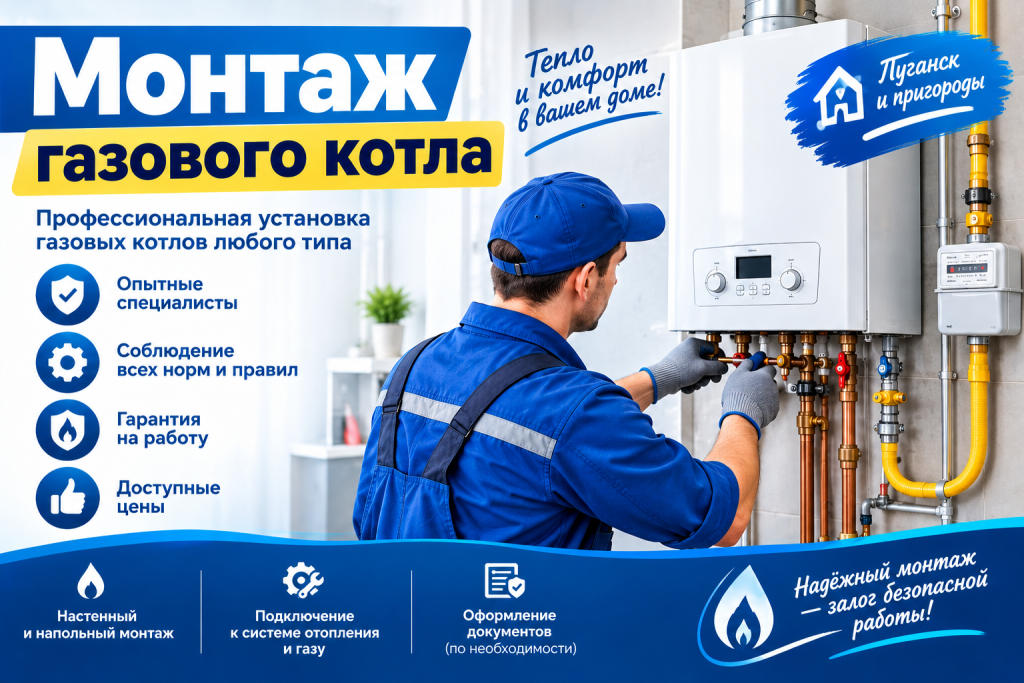монтаж газового котла в Луганске;
установка газового котла Луганск;
подключение газового котла;
монтаж газового котла цена;
установка газового котла в частном доме;
монтаж настенного газового котла;
монтаж напольного газового котла;
замена газового котла Луганск;
установка двухконтурного котла;
монтаж отопительного котла Луганск;
специалист по установке газовых котлов;
монтаж системы отопления Луганск.